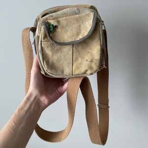 Boho adjustable canvas crossbody bag